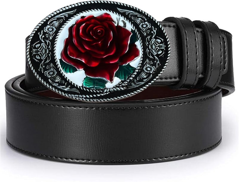 Seternaly Vintage Floral Rose Engraved Belt Buckle Western Cowboy Belt Buckles Fits 1.5 inch Belt for Men Women - Image 4